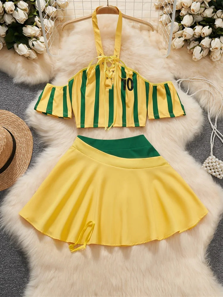Women Sets Ruffled Apron Shorts Headband Maid Cosplay Costume Rabbit Officer Party Park Performance Sexy Suits Hotsweet Clothes