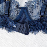 Ellolace Solid Women's Lingerie Sets Seductive Halter Bra Garter Thong 3PC with Leg Circles Sexy Lace Intimate Women Underwear