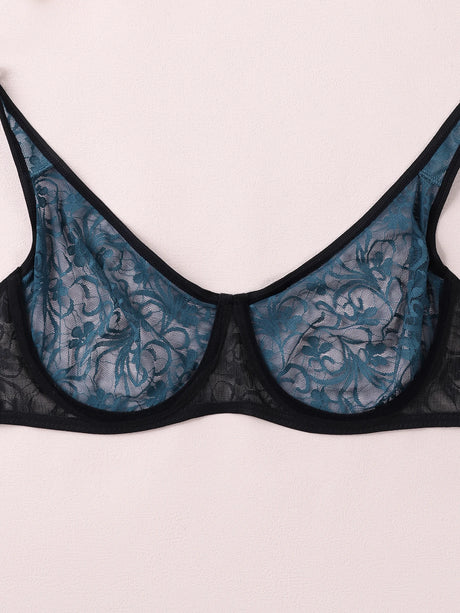 3 Pcs Women's Lace Bra Set Underwire Hollow out Embroidery Sexy plus Size Lingerie Tops Brassiere Underwear B C D E Cup