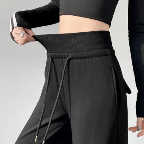Elegant Women's Pants Palazzo Flared Wide Killer High Waist OL Ladies Career Long Trousers