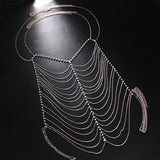 Rave Harness Rhinestone Multilayer Chest Chain for Women Nightclub Sexy Outfit Crystal Body Chain Jewelry Dress Accessories