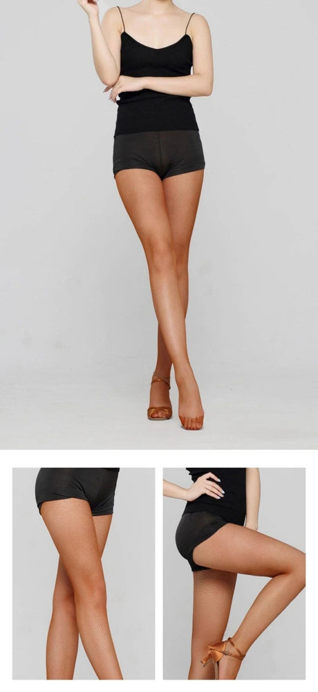 Sexy Latin Tights Leaky Toe Stocking Professional Dance Socks Caramel Cha-Cha Peep Pantyhose Mesh Fishnet Women Stockings