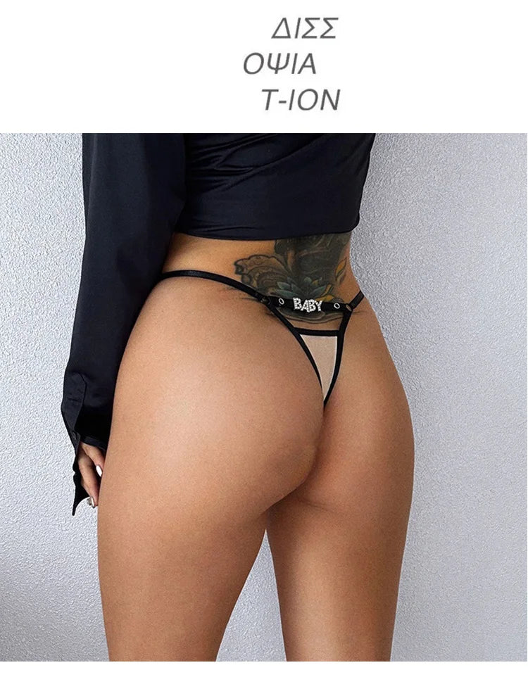 Rhinestones Sexy Girls Thong Lace Women Panties Letter G String Diamonds Briefs Hot Erotic Underwear Low Waist Female Intimates