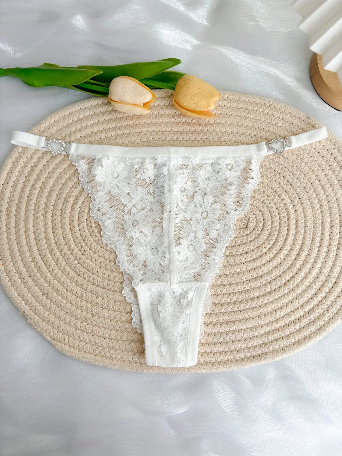Custom Rhinestone Letter Name Text Sexy Lace Thong Panties Low Rise G-string Personalized Gift Wife Lover Anniversary Festival