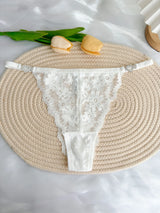 Custom Rhinestone Letter Name Text Sexy Lace Thong Panties Low Rise G-string Personalized Gift Wife Lover Anniversary Festival