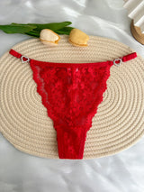 Custom Rhinestone Letter Name Text Sexy Lace Thong Panties Low Rise G-string Personalized Gift Wife Lover Anniversary Festival