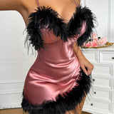 SEXY Nightgown Mujer Lingerie Female Chemise Sleepwear Summer Satin Spaghetti Strap Nightdress Nightwear Loose Homewear Nighty