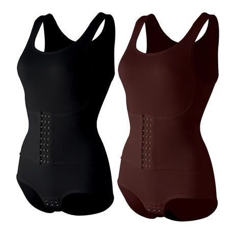 Women Bodysuit Shapewear with Zipper Belt Tummy Control Fajas Body Shaper Snap Crotch Waist Trainer Slimming Cincher Corset Tops