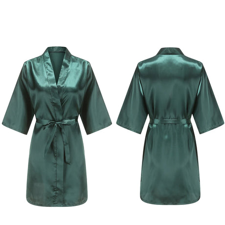 Women's Pure Short Silky Robes Bridesmaid Bride Party Satin Robes Sleepwear