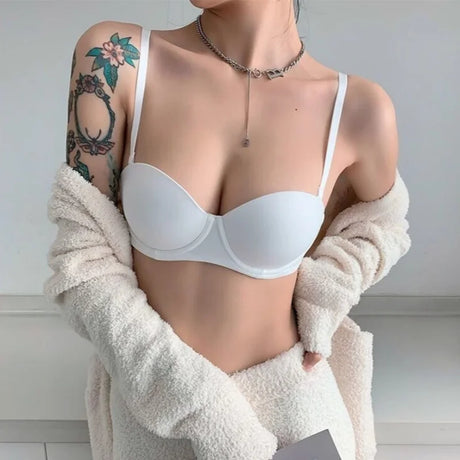 Women Seamless Bra Half-Cup Push-Up Bra Ladies Soft Underwear 2 Hook Back Comfort Non-wire Bralette Sexy Lingerie Size S-XL