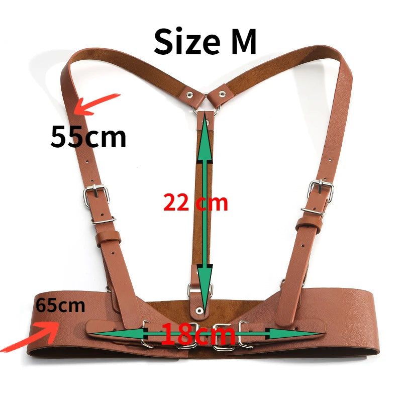 Underbust Corset Top with Strap Punk Harness Belt Leather Suspender Belt Belts for Women