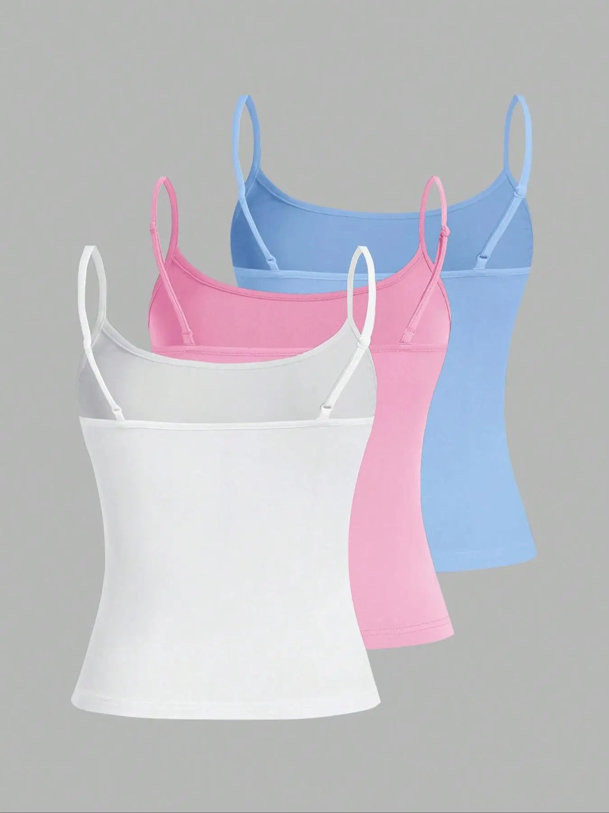 European and American Spring, Summer and Autumn Solid Color Daily Casual Adjustable Suspender Vest Three-Piece Set