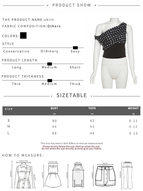 Weird Puss Polka Dots Print T-Shirts Women Summer Trend Skew Collar Off Shoulder Backless Street Fashion Trend Ruched Crop Tops