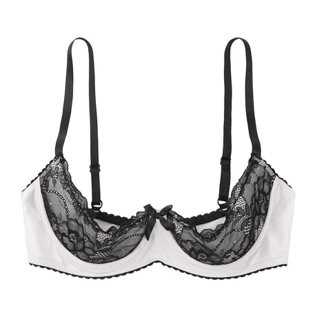 Women Sexy Open Cups Bra Exposed Nipples Lingerie Tops Adjustable Straps Underwire Lace Push Up Brassiere Underwear Nightwear