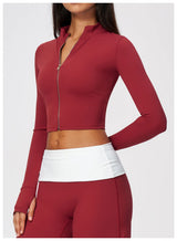 Yoga Long Sleeve Women's Zipper Sports Jacket Fitness Yoga Shirts Gym Top Activewear Running Coats Workout Clothes For Cycling