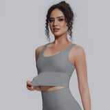 Women Summer Yoga Bra Underwear Shockproof Bra Sports Running Beautiful Back V Shaped Fitness Yoga Tank Top Bra with Chest Pad ﻿