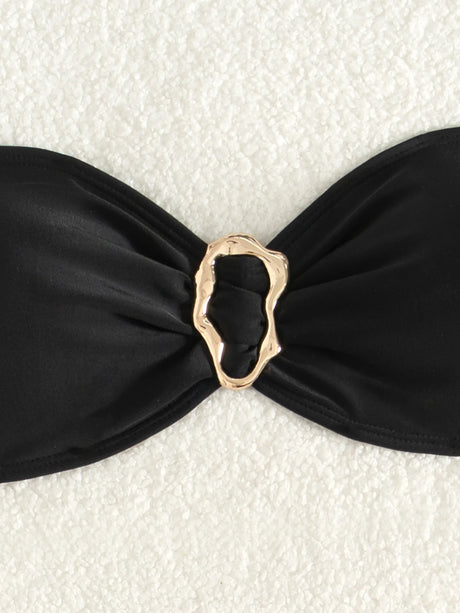 Sexy Cut-Out Bikini Set - Trendy Swimwear for Beach Goddesses Stunning Strapless Bikini Top Two-Piece Swimwear for Women