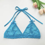 Name Custom Crystal Letter Thong Lace Tie Neck Bikini Bra Panties Sexy Personalized Name Low Waist G-String Underwear Bra Set