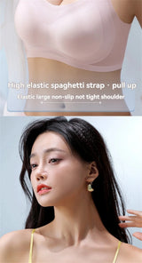3PCS Ultra-Thin Breathable Ice Silk Bras Women's Seamless Back Halter Vest Wrap Bras Chest Gather Together Light Breathable Tops