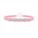 Sexy Rhinestone Letters Hotwife Collar Choker for Women Men DIY Customized Necklaces Pink Suede Leather Cosplay Jewelry Gift