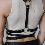 Women Fashion Harness Pu Leather Studded Decor Harness Adjustable Harness Belt Gothic Harness Bondage Lingerie Chest Harness