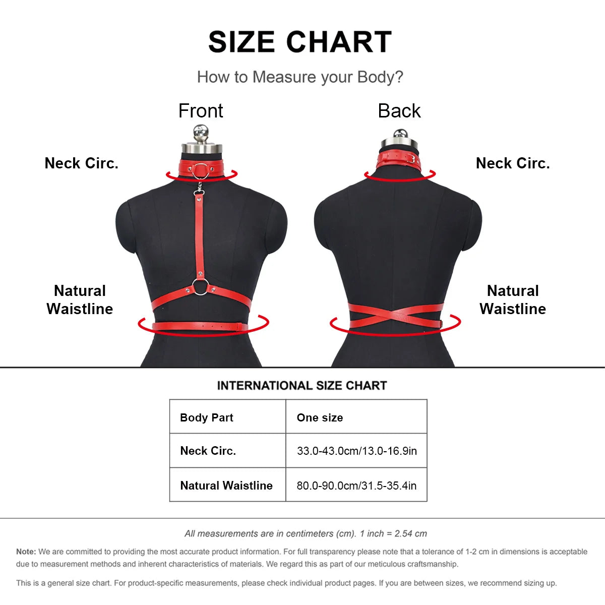 Red Leather Choker Necklace & Body Harness Set - Adjustable Straps, Punk Gothic Style, Waist Belt Jewelry Accessory for Women