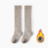 Socks women's Winter Warm Long Stockings Thick Thermal Cotton Terry Solid Harajuku Breathable Thicken Casual Knee High Socks
