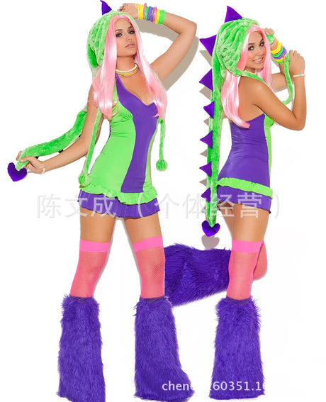 Cosplay Halloween Party Costume Ape Character Role Play Uniform Orange With Big Tail Wolf Game Costume Cosplay Costume