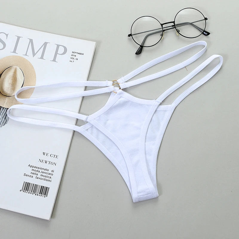 Sexy Thongs Women Sexy Lace Underpants Low-Rise G-string Double Waistband Underwear Sexy Hollow Out Transparent Underwear