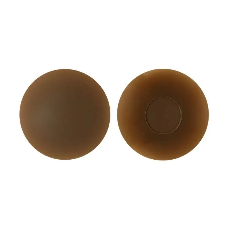 Upgrade Reusable Breast Round Nipple Cover Invisible Bikini Adhesive Strapless Backless Stick on Bra Silicone Breast Patch