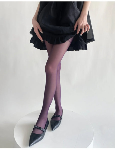 Blue Green Ultra-thin Nylon Thigh High Stockings Pantyhoses Women Sexy Women Tights Velvet Sexy Lingeries Hosiery Body Stockings