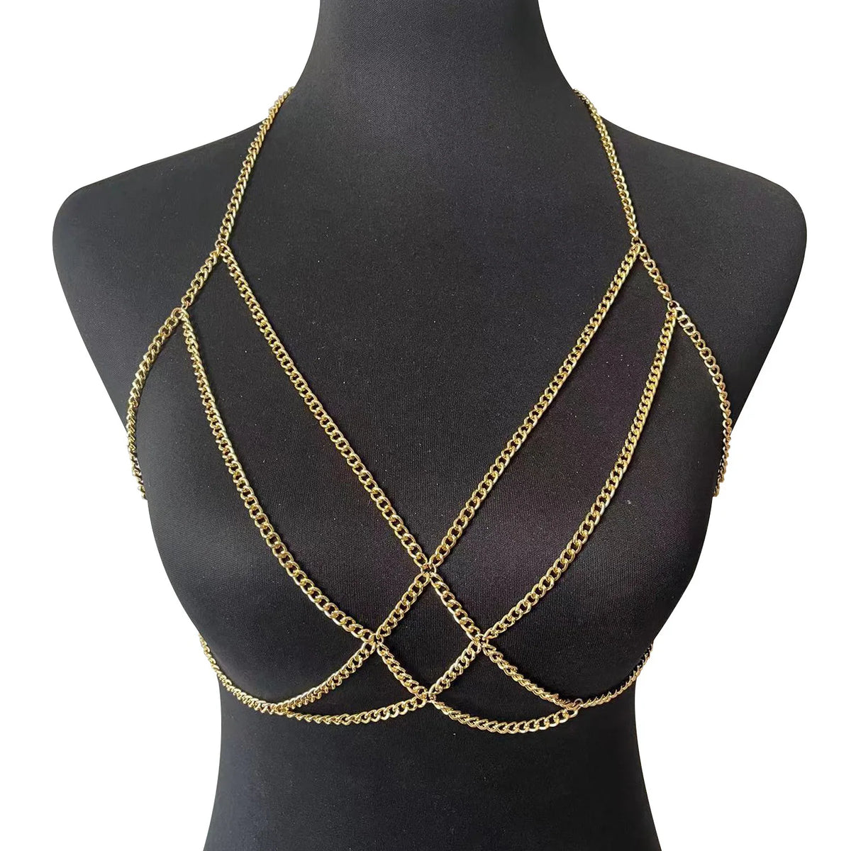 Metal Body Chain Bra Harness Sexy Chest Chain Beach Body Jewelry For Women 2025 Rave Accessories