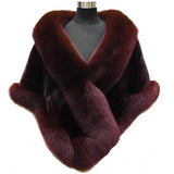 White Fur Shawl Women's  Jacket  Autumn Winter Faux Mink Fox Fur Dress Cheongsam Cloak Coats New 2026 Thicken Warm Short Outwear