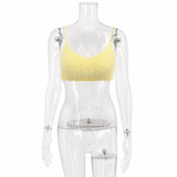 Tossy Crop Top Women Camisole Spaghetti Strap Scoop Neck Fuzzy Knit Party Club Sleeveless Slim Fit Spring Summer Y2K Casual Top