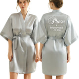 Personalized Robe for Bride Bridesmaid with Name and Date Birthday Party Gown Add Any Text Bathrobe - Customizable Gifting