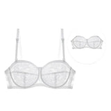 Mesh Thin Lace Transparent Bra Close-fitting Shockproof Seamless Invisible Bra Anti-sagging Lingerie Push Up Underwear Wedding