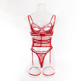 Diccvicc Eyelash Floral Lace Lingerie Cut Out Bra Wide Garter Underwear Set See Through Seductive Intimate Apparel Exotic Outfit