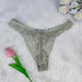 Sexy Custom Thong Name Lace String Customized Women Name Thong Crystal Letters Underwear Personalized Gift for couple