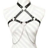 Women Fashion Chain Leather Waist Belt Chest Harness Belt Corset Bondage Lingerie Punk Gothic Lingerie Clothing Accessorie