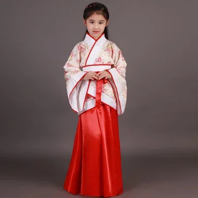 chinese Folk Dance new year clothes traditional hanfu for girls kids dragon dress ancient Stage Carnival costume Clothing skirt