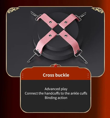 Couples BDSM Bondage Kit with Handcuffs Neck Collar Wrist Restraints Mouth Gag And Strap - Adult SM Sex Toys for Women's Fetish
