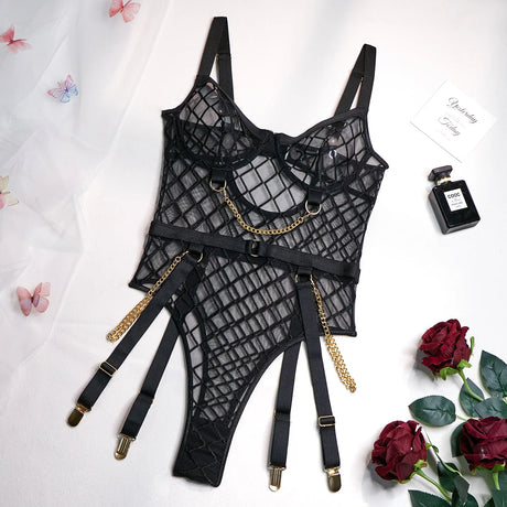 Women's Underwear Sets Sexy Erotic Lingerie for Sex Woman Clothing Lingeries Sets With Garter and Stockings Bra and Panty Set