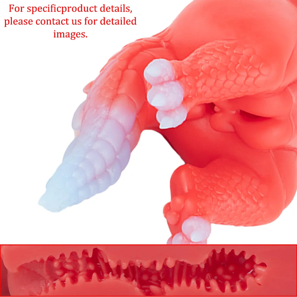 GEEBA Fantasy Red/Blue Dragon Male Masturbator Silicone Adult Men's Onahole Pocket Pussy Realistic Vagina Stroker Men Sex Toys