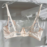 M-XL Luxury Ladies Underwear Floral Embroidery Ultrathin Transparent Lingerie Sets For Women Sexy Push Up Gather Bra Panties