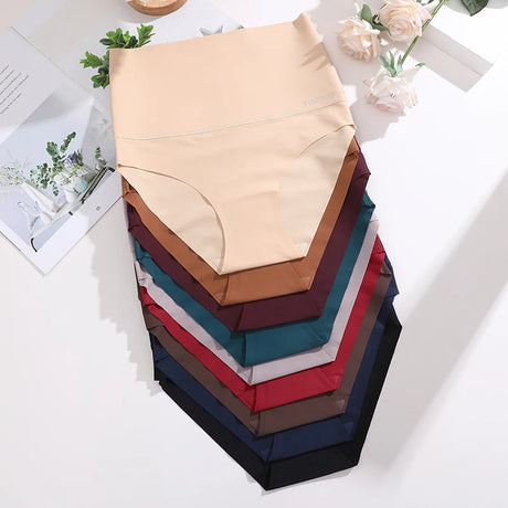 FINETOO 4Pcs Women High Waist Seamless Tummy Control Underwear FINETOO Anti-Slip Shapewear Panties Soft Stretchy Body Shaper Briefs No Show Slimmer Underpants for Postpartum Everyday Outfit S-3XL