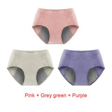 3PCS Cotton Menstrual Panties Leak Proof Breathable Sexys Panties Woman Women Girls Physiological Pants Women's Intimates M-XL