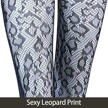 Sexy Crotchless Lingerie Women Open Back Teddies Body Suits Mesh See Through Bodystockings Full Sleeve Leopard Print Bodysuits