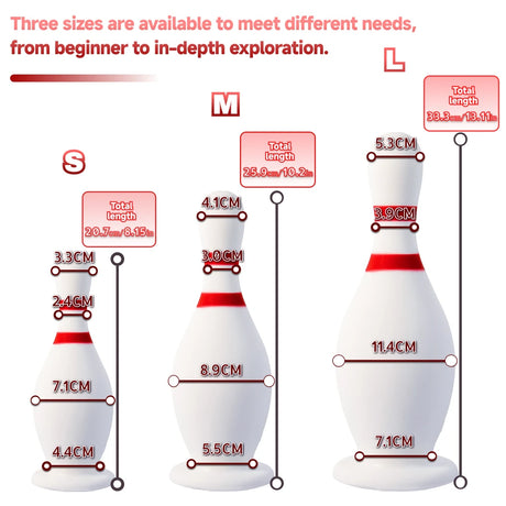 Liquid Silicone Bowling Pin Butt Plug Comfortable Anal Plug Anus Dilator Prostate Massager Adult Toys for Men Women Gay Couple