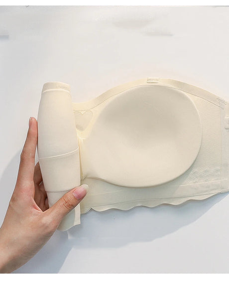 Women's Invisible Strapless Bra Front Buckle Design Anti-Slip Small Chest Gathering Markless All-match Beautiful Underwear