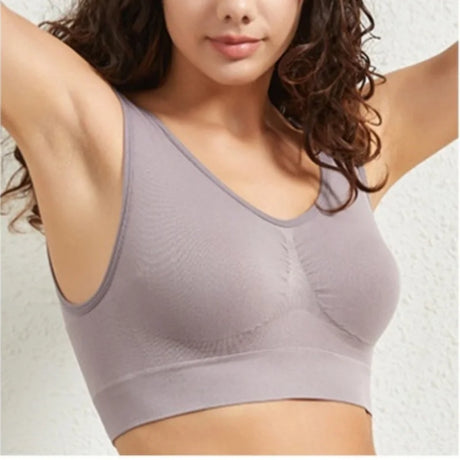 Women's Seamless Push-Up Bra Sports Bralette Non-wire Crop Top Solid Sexy Lingerie No-Pads Breathable Plus Size Tank Bra S-5XL